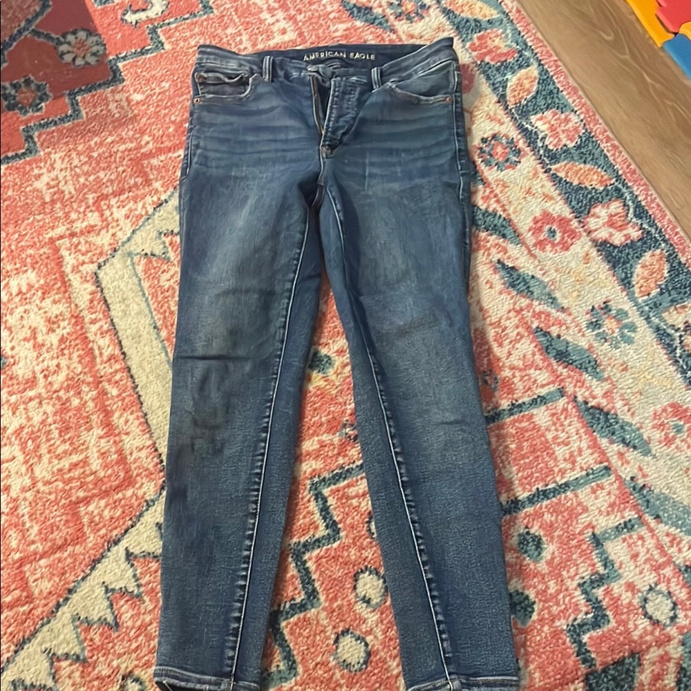 American Eagle Outfitters Women's Dark Blue Skinny Jeans